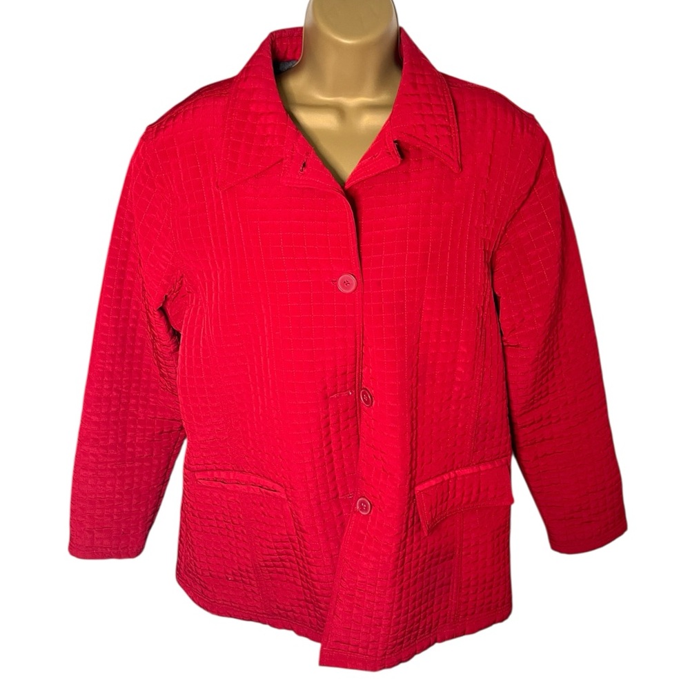 Vintage 90s Y2K Cherokee Quilted Button Front Jacket Retro Utility Style Red XL